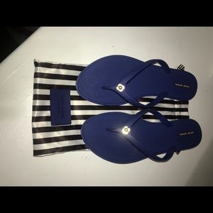 Henri Bendel Blue Flip Flops